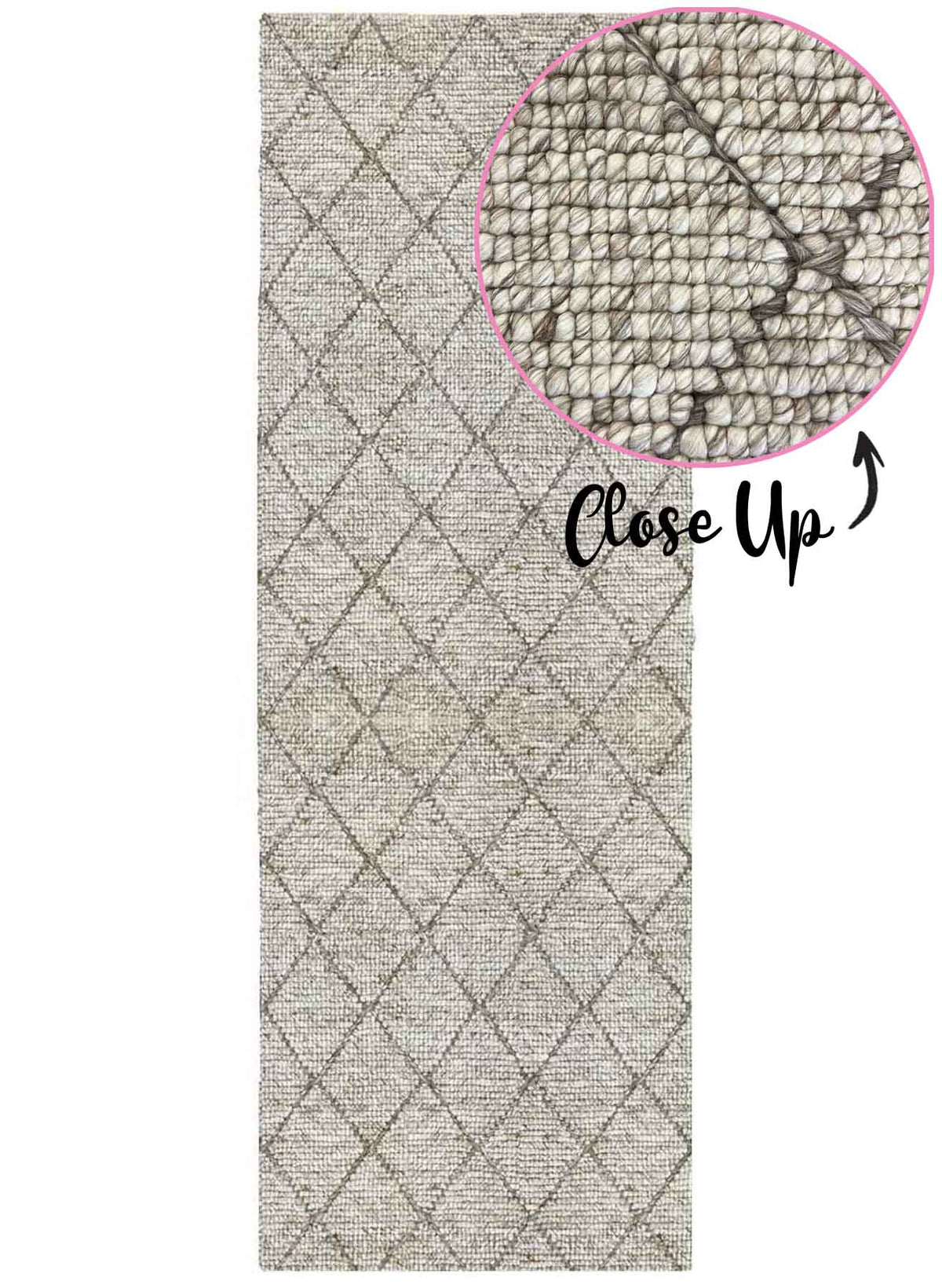 Diamond Off-White Runner | Wool Rugs Belrose | Rugs N Timber – Rugs 'N ...