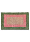 FM2 Premium Thick Coir Doormat - Green Pink Border