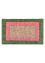 FM2 Premium Thick Coir Doormat - Green Pink Border