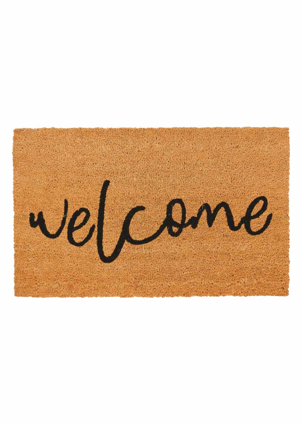 PVC Backed Coir Doormat with Welcome written in Black. Available at Rugs N Timber Belrose