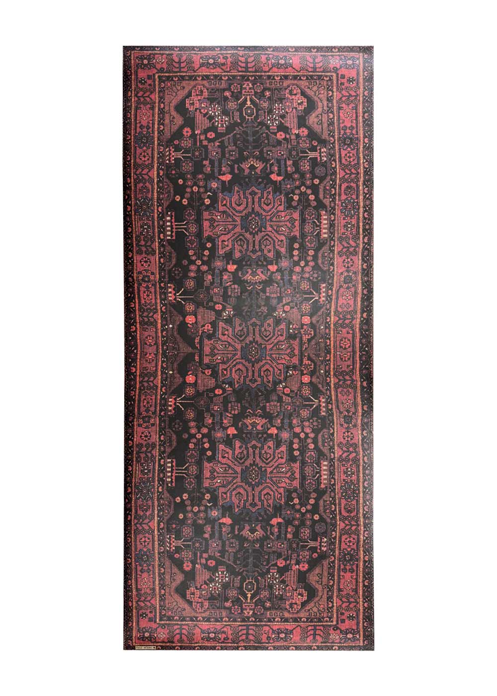 Beija Flor Persian patterned traditional style vinyl floor runner for hallway