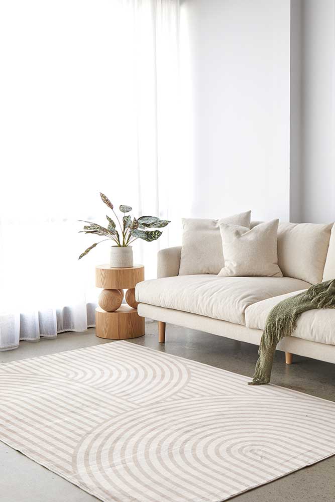 Lola Retro Beige Rug | Washable Rugs Belrose | Rugs N Timber