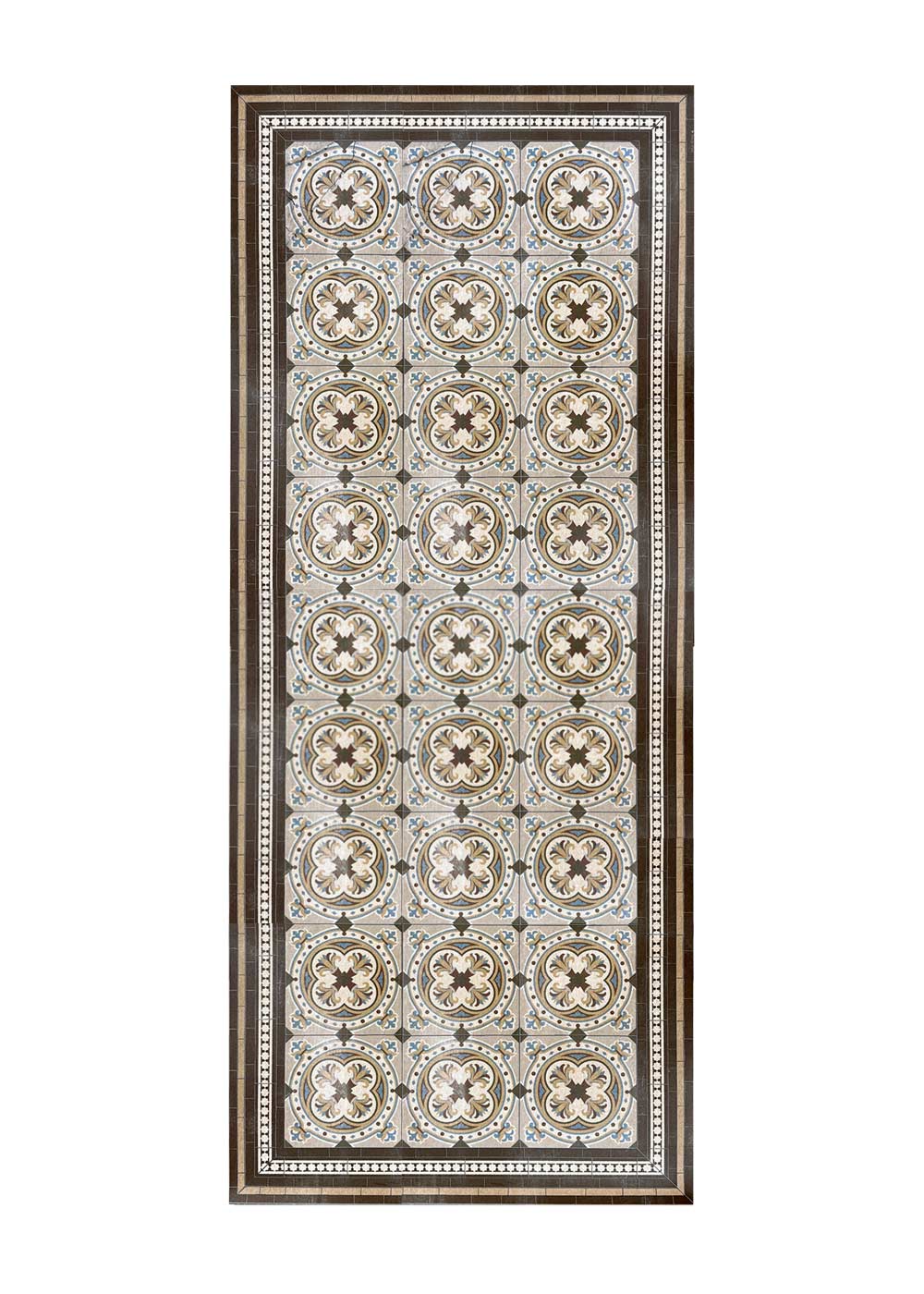 Beija Flor Rome vintage-style patterned vinyl floor runner for kitchen or hallway