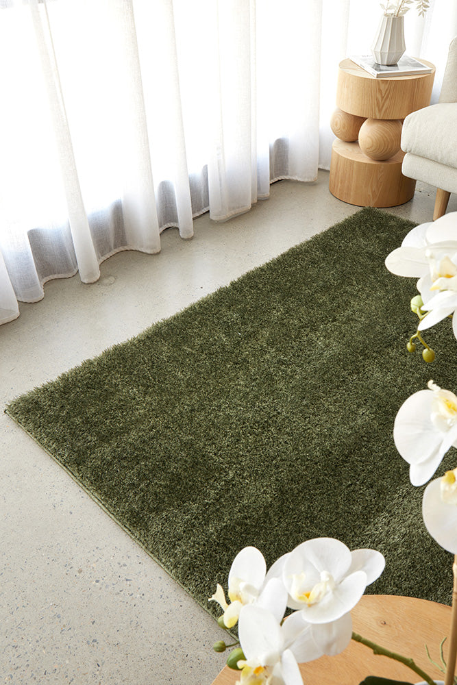 Fiona Green Rug | Shaggy Rugs Belrose | Rugs N Timber