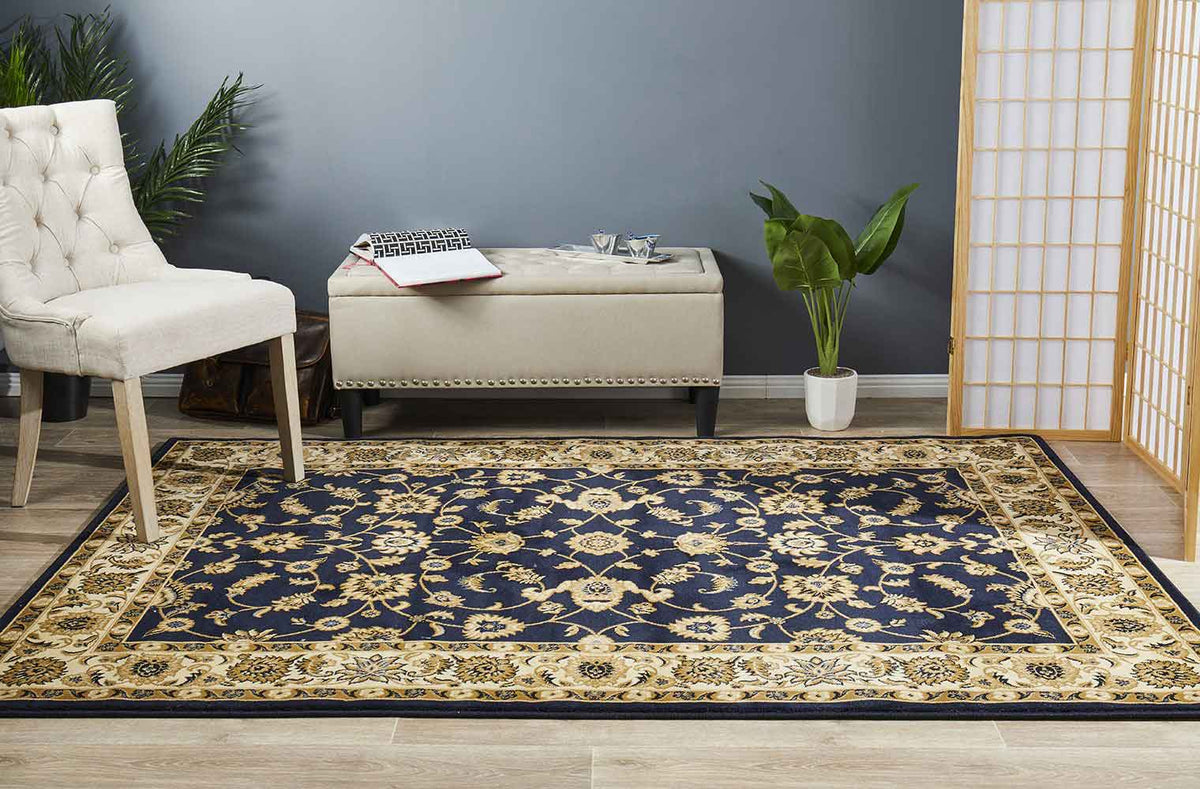 Julianna Navy Floral Rug | Traditional Rugs Belrose | Rugs N Timber