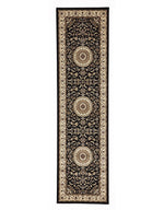 Julianna Black Medallion Runner | Traditional Hall Runners Belrose | Rugs N Timber