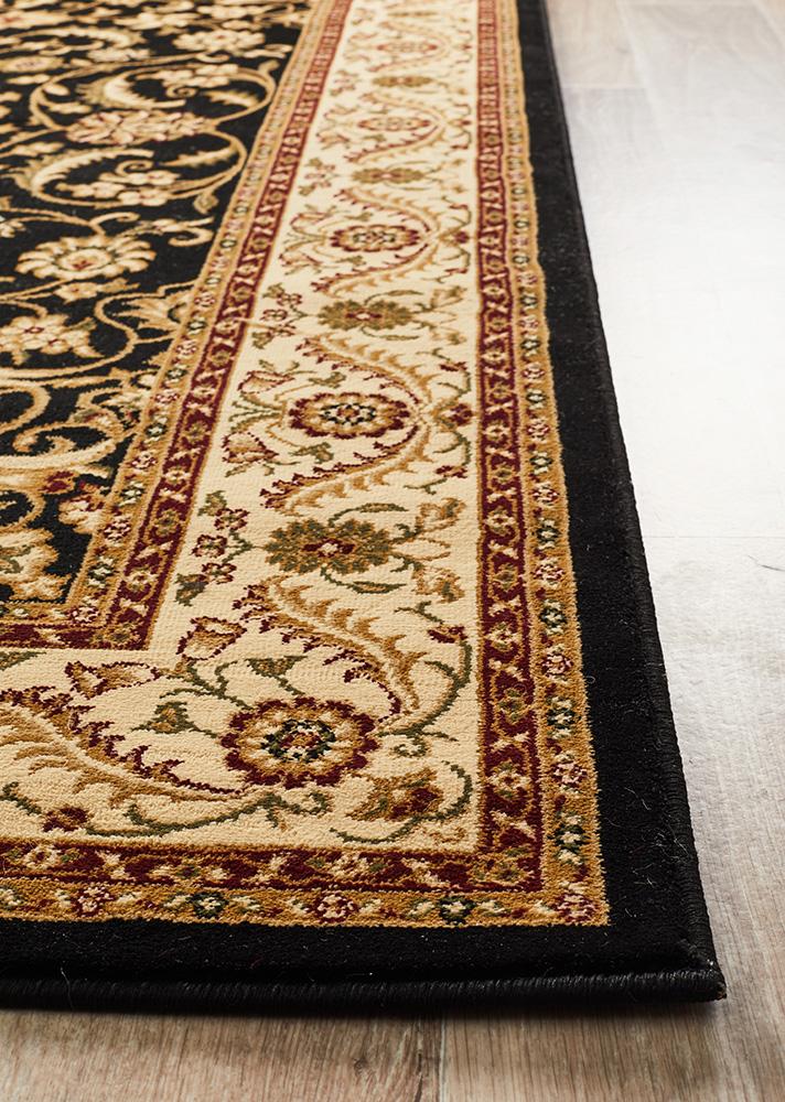 Julianna Black Medallion Runner | Traditional Hall Runners Belrose | Rugs N Timber