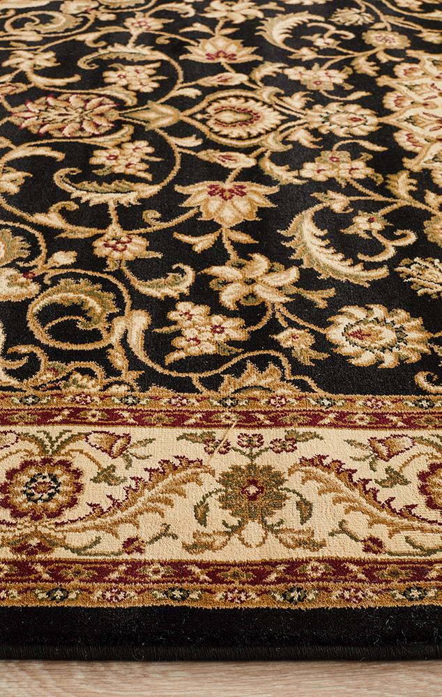 Julianna Black Medallion Runner | Traditional Hall Runners Belrose | Rugs N Timber