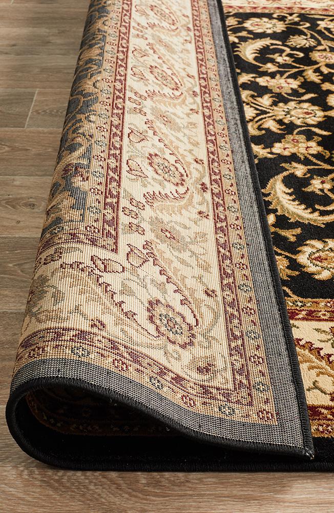 Julianna Black Medallion Runner | Traditional Hall Runners Belrose | Rugs N Timber