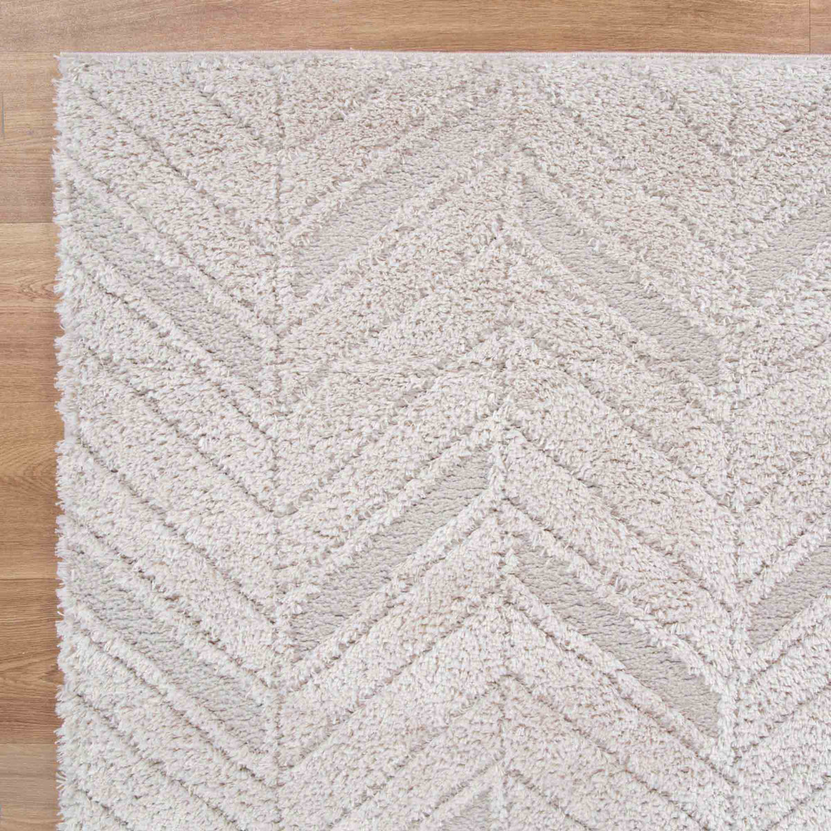 Atlanta Beige Herringbone Rug | Shaggy Rugs Belrose Sydney