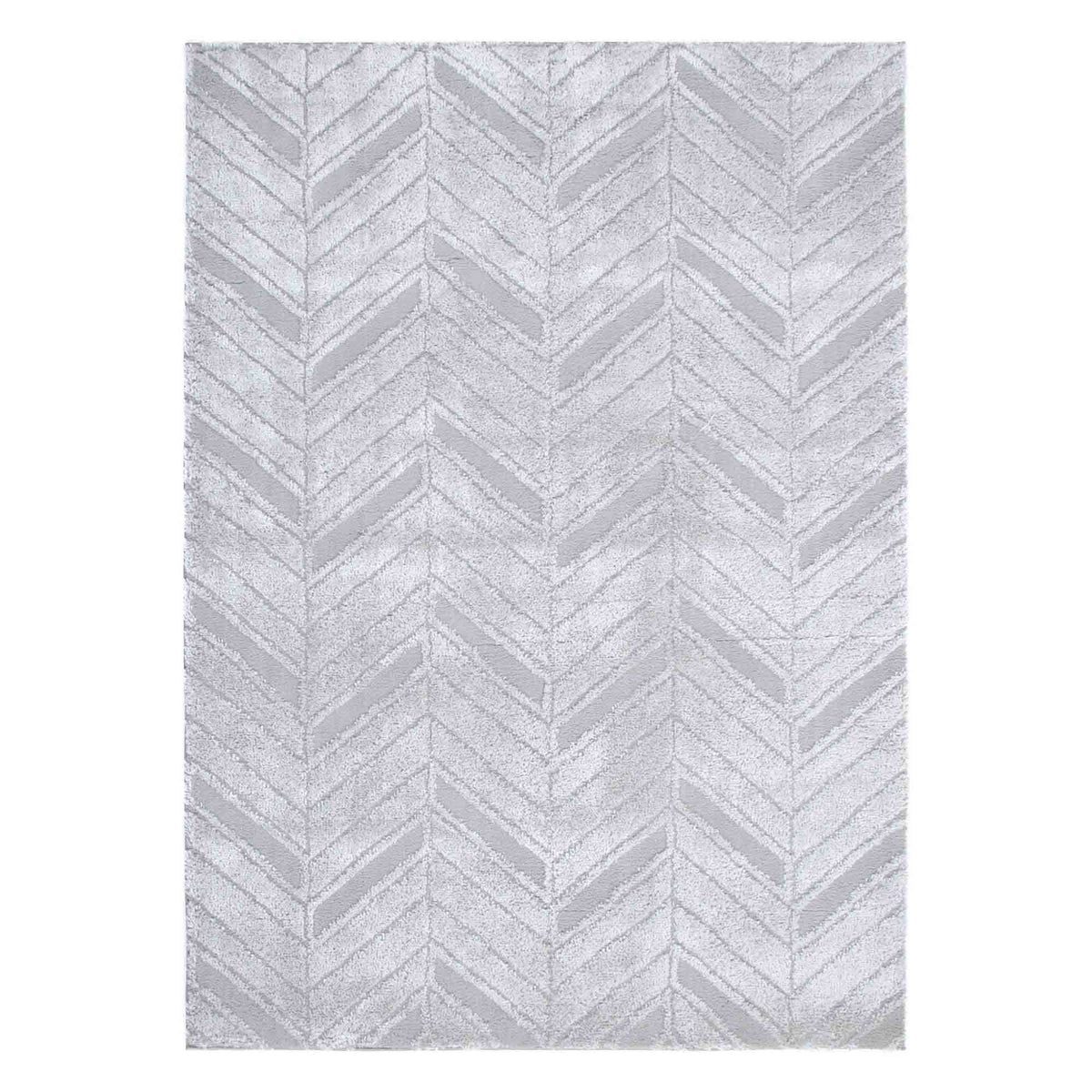 Atlanta Silver Herringbone Rug | Shaggy Rugs Belrose Sydney