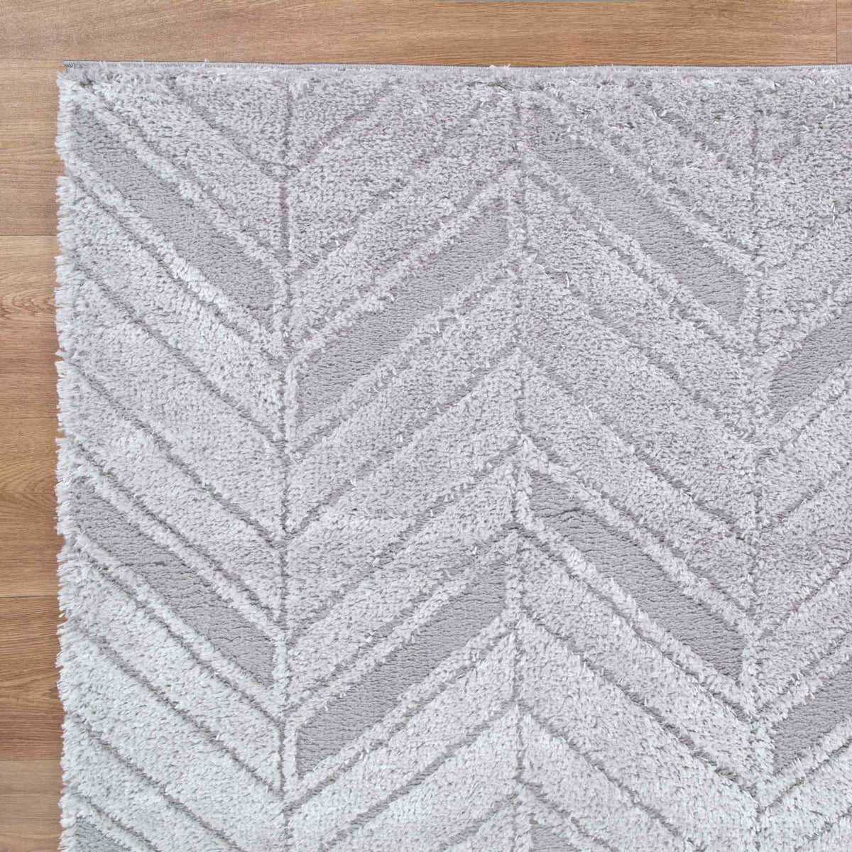 Atlanta Silver Herringbone Rug | Shaggy Rugs Belrose Sydney