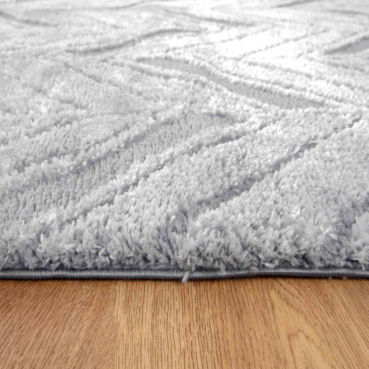 Atlanta Silver Herringbone Rug | Shaggy Rugs Belrose Sydney