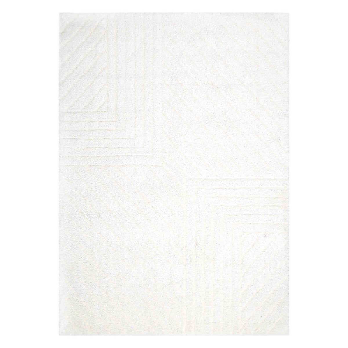 Atlanta Cream Angular Rug | Shaggy Rugs Belrose Sydney