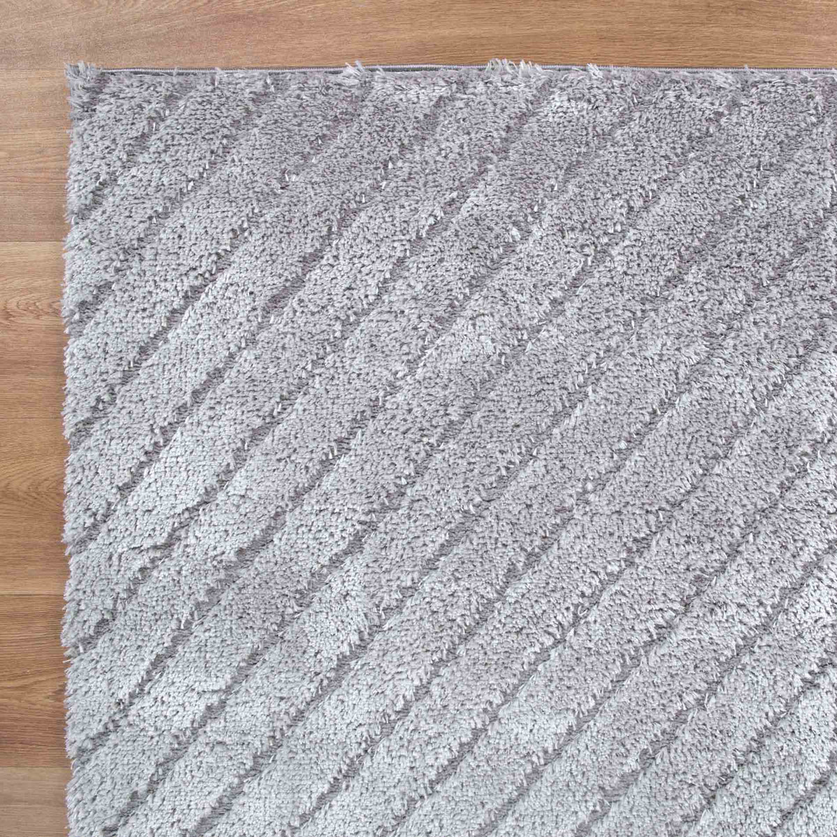 Atlanta Silver Angular Rug | Shaggy Rugs Belrose Sydney