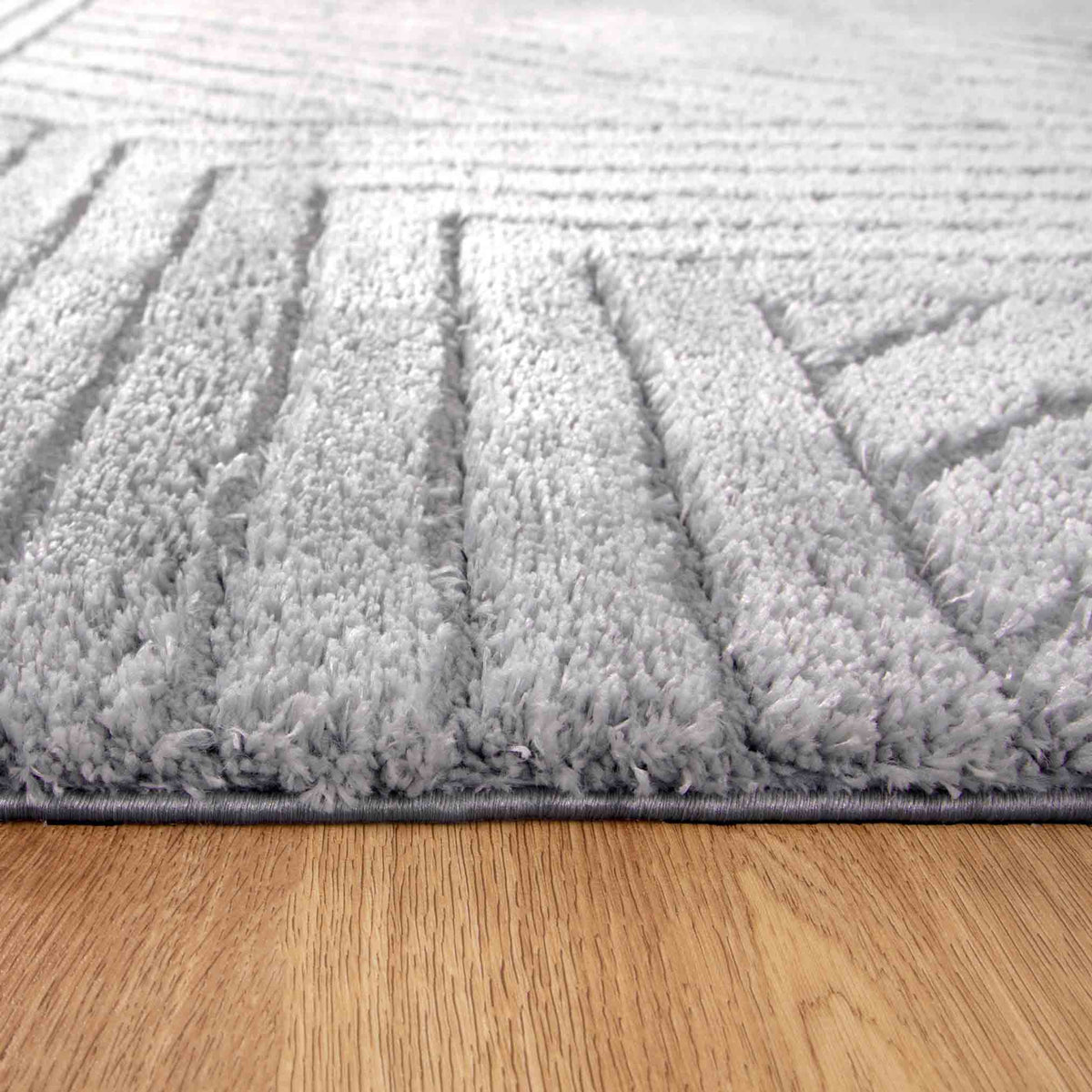 Atlanta Silver Angular Rug | Shaggy Rugs Belrose Sydney