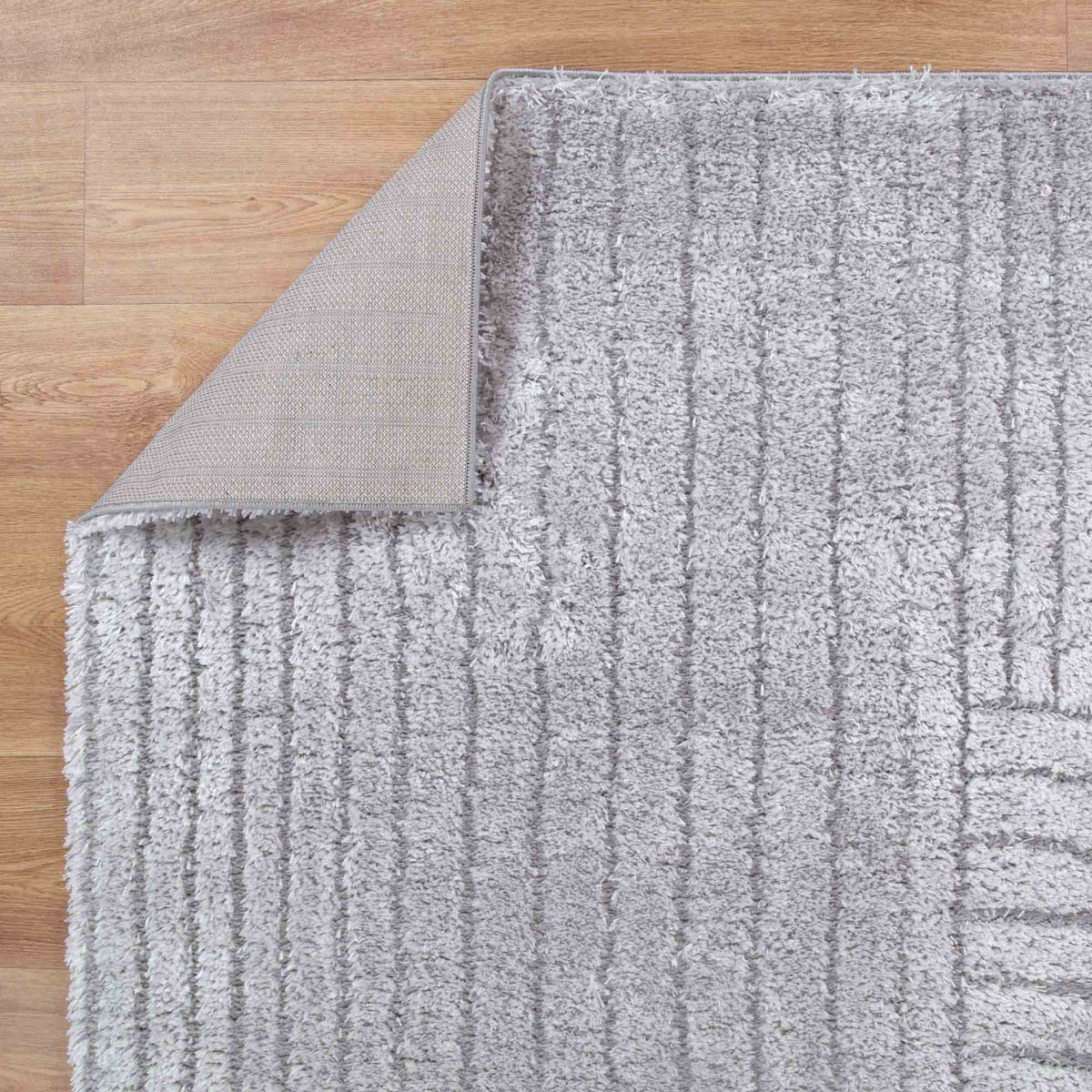 Atlanta Silver Contour Rug | Shaggy Rugs Belrose Sydney