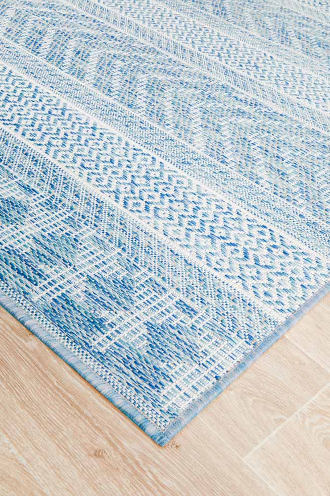 River Capri Blue Stripes Rug