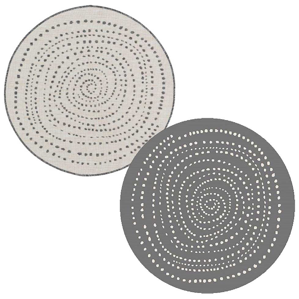 Randwick Silver Spiral Round Rug