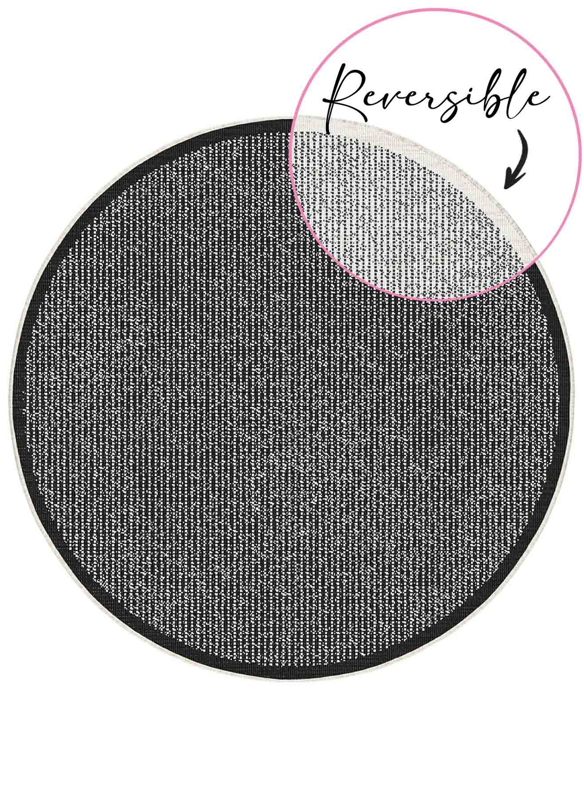 Round Rubber Rug Randwick Black Round Rug | Outdoor Rugs Belrose | Rugs 'N' Timber
