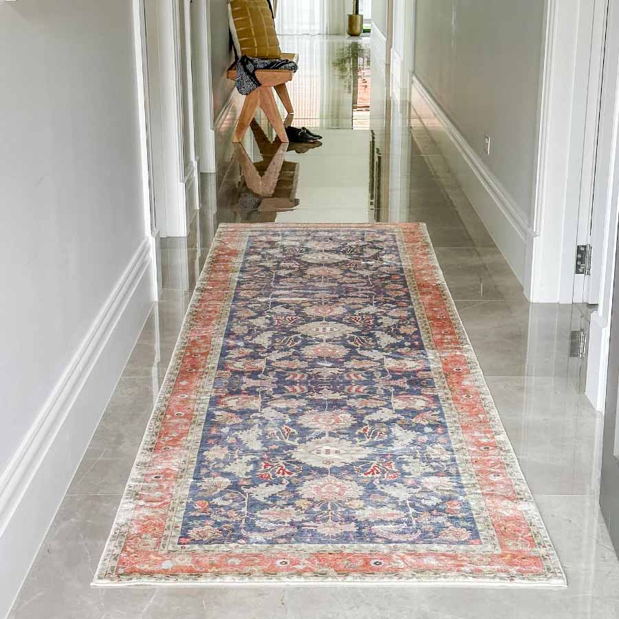 Fabiana Blue Runner | Washable Mats Belrose | Rugs N Timber