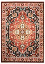 Walter Heritage Midnight rug – navy and rust wool rug with traditional Persian-inspired medallion pattern. Available at Rugs N Timber Belrose