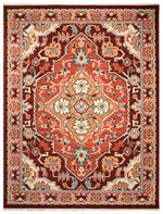 Walter Heritage Spice rug – traditional Axminster wool rug in warm red and tones with intricate medallion design. Available at Rugs N Timber Belrose.