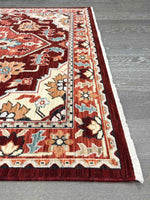 Walter Heritage Spice rug – traditional Axminster wool rug in warm red and tones with intricate medallion design. Available at Rugs N Timber Belrose.
