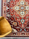 Walter Heritage Spice rug – traditional Axminster wool rug in warm red and tones with intricate medallion design. Available at Rugs N Timber Belrose.