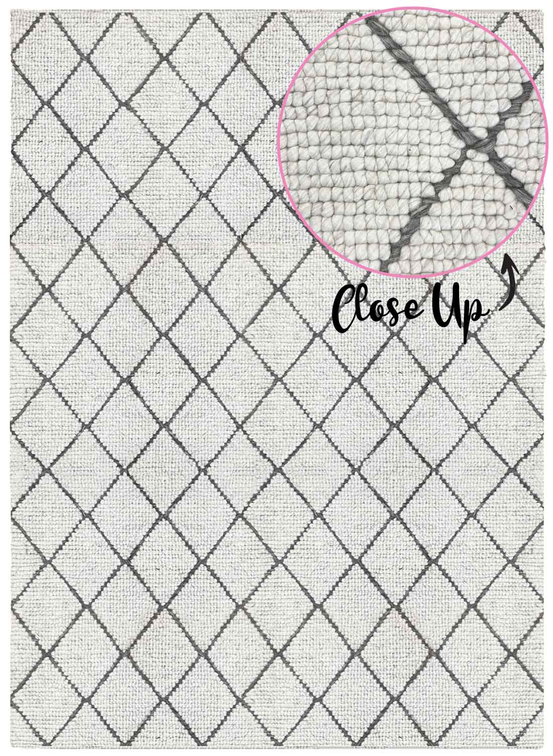 Diamond White Rug | Wool Rugs Belrose | Rugs N Timber – Rugs 'N' Timber