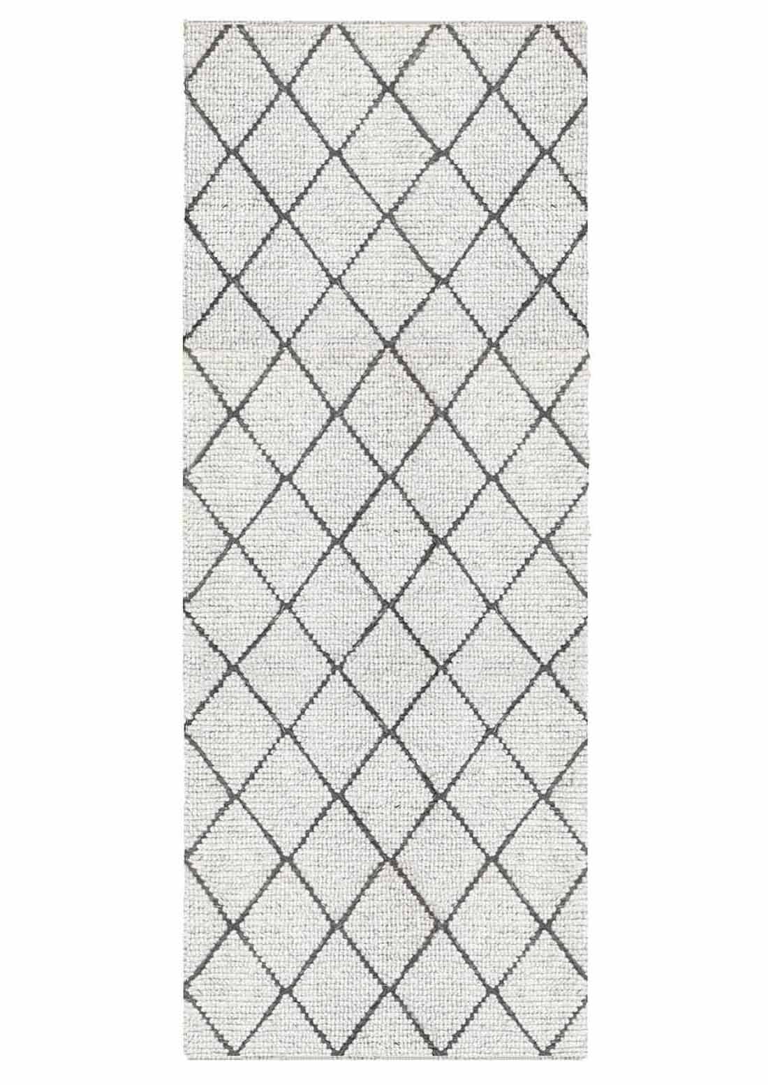 Diamond White Runner | Wool Rugs Belrose | Rugs N Timber