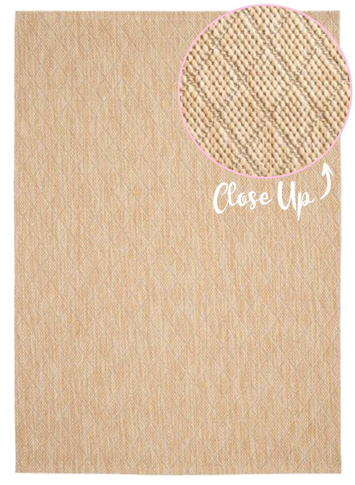 Alfred Diamond Sand indoor outdoor rug with subtle diamond pattern, available at Rugs N Timber Belrose showroom