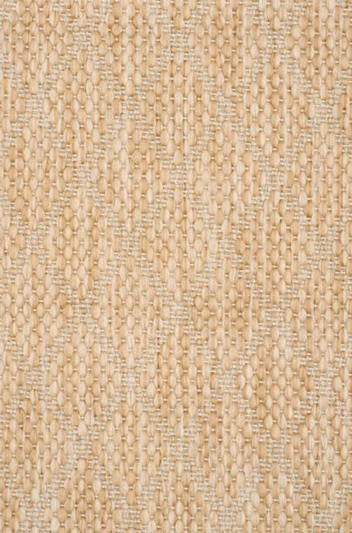 Alfred Diamond Sand indoor outdoor rug with subtle diamond pattern, available at Rugs N Timber Belrose showroom
