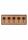 Double-sized PVC backed coir doormat with black palm tree designs from the Bahamas range. Durable and tropical style entry mat from Rugs N Timber Belrose.