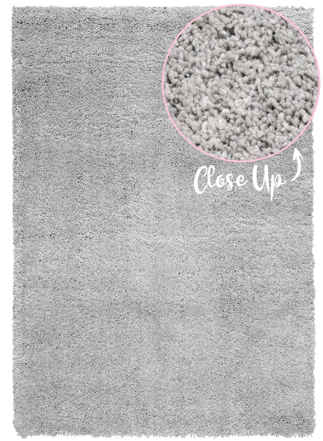 Barrenjoey Silver shaggy rug with plush 45mm pile, available at Rugs N Timber Belrose showroom