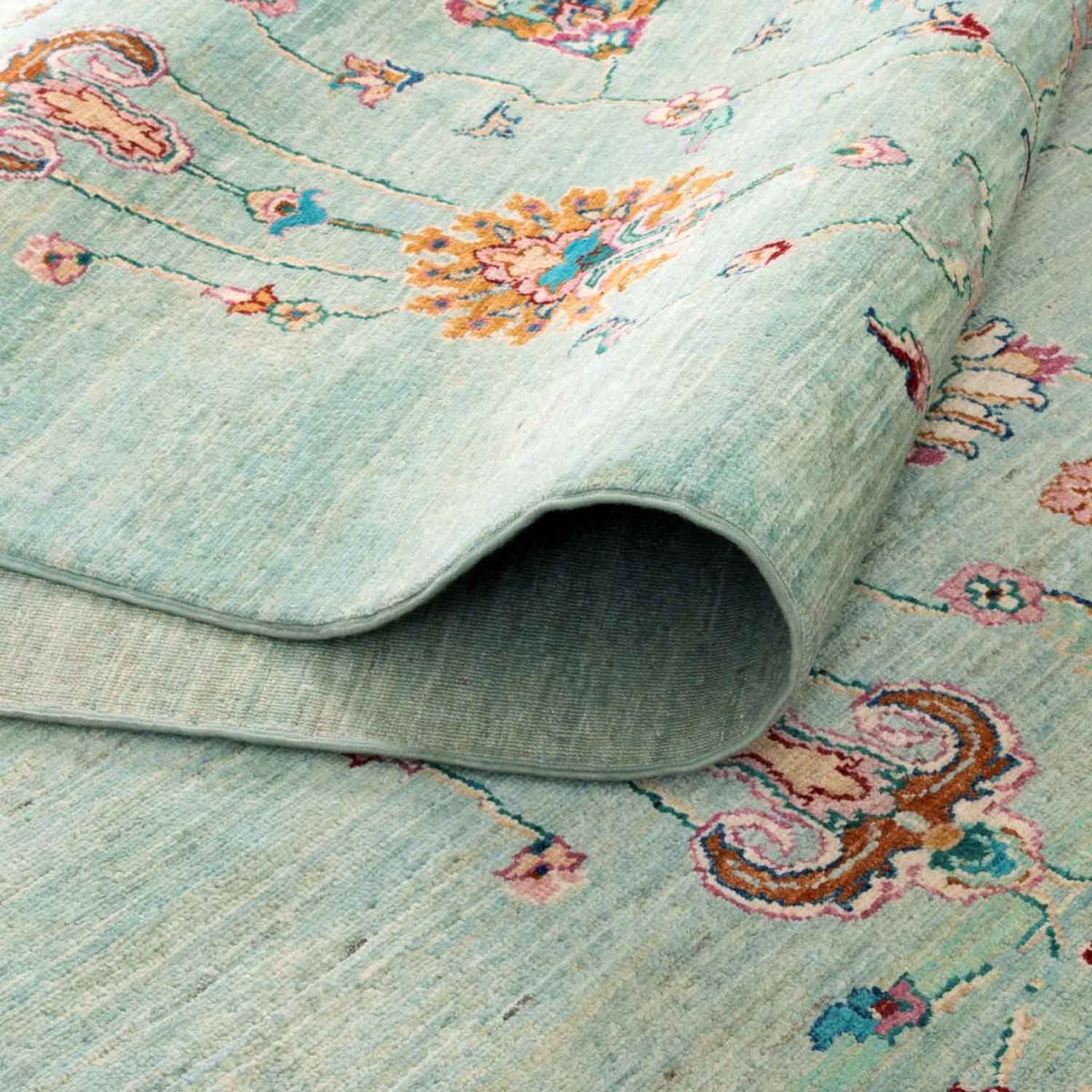 Celeste Bloom Afghan wool rug – handmade with floral design and natural dyes – Rugs N Timber Belrose