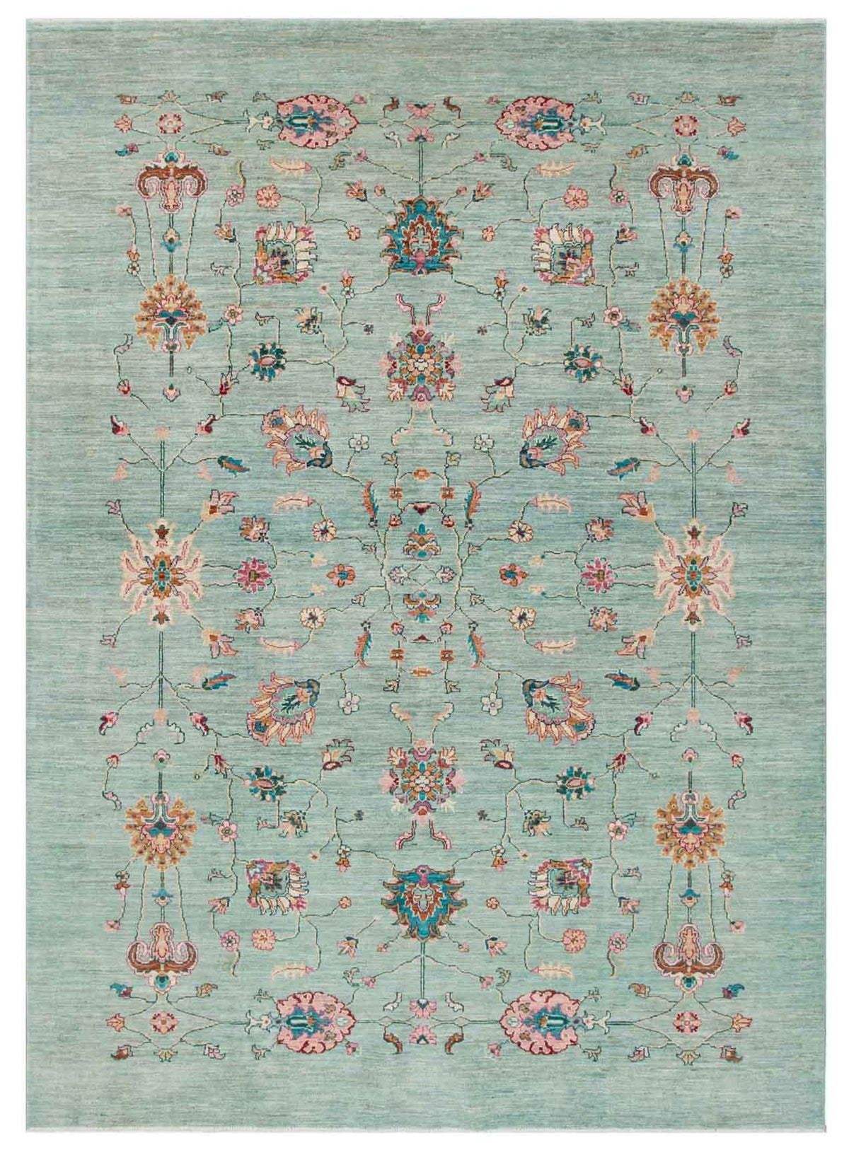 Celeste Bloom Afghan wool rug – handmade with floral design and natural dyes – Rugs N Timber Belrose