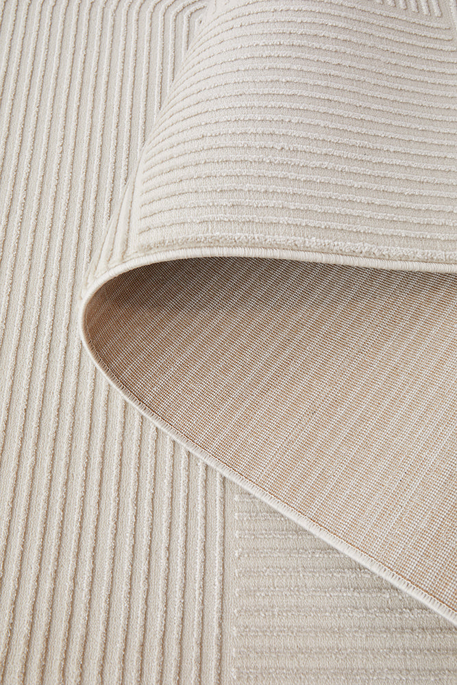 Colette Linen hallway runner rug with subtle arch pattern available at Rugs N Timber Belrose showroom