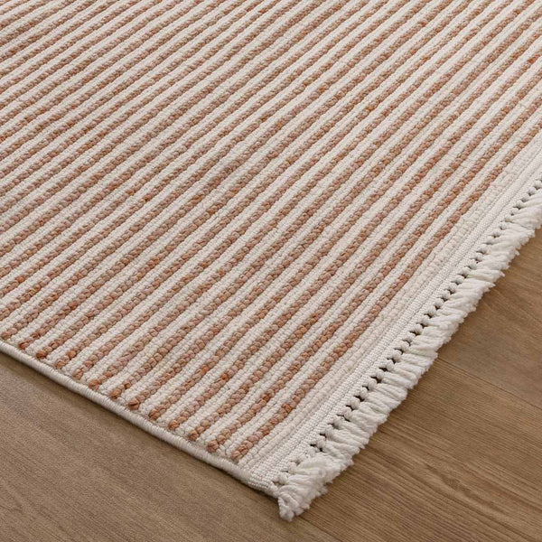 Shell Border Rug Cortona Shell Stripes Rug | Peach Neutral Modern Rug Belrose – Rugs 'N ...