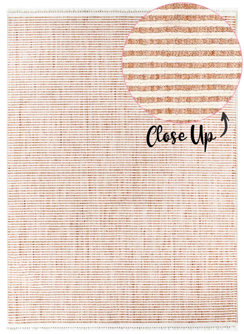 Cortona Shell Stripes Rug | Earthy warm shell beige colour tones with a contemporary woven texture | Rugs N Timber