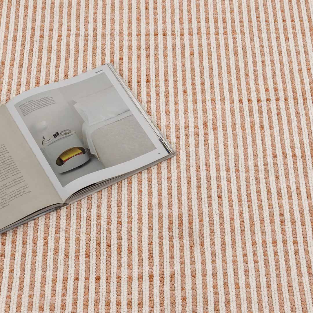 Cortona Shell Stripes Runner | Peach Neutral Modern Runners Belrose