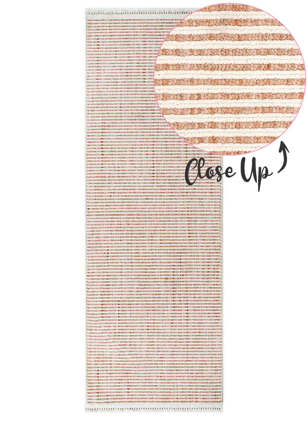 Cortona Shell Stripes Runner | Peach Neutral Modern Runners Belrose