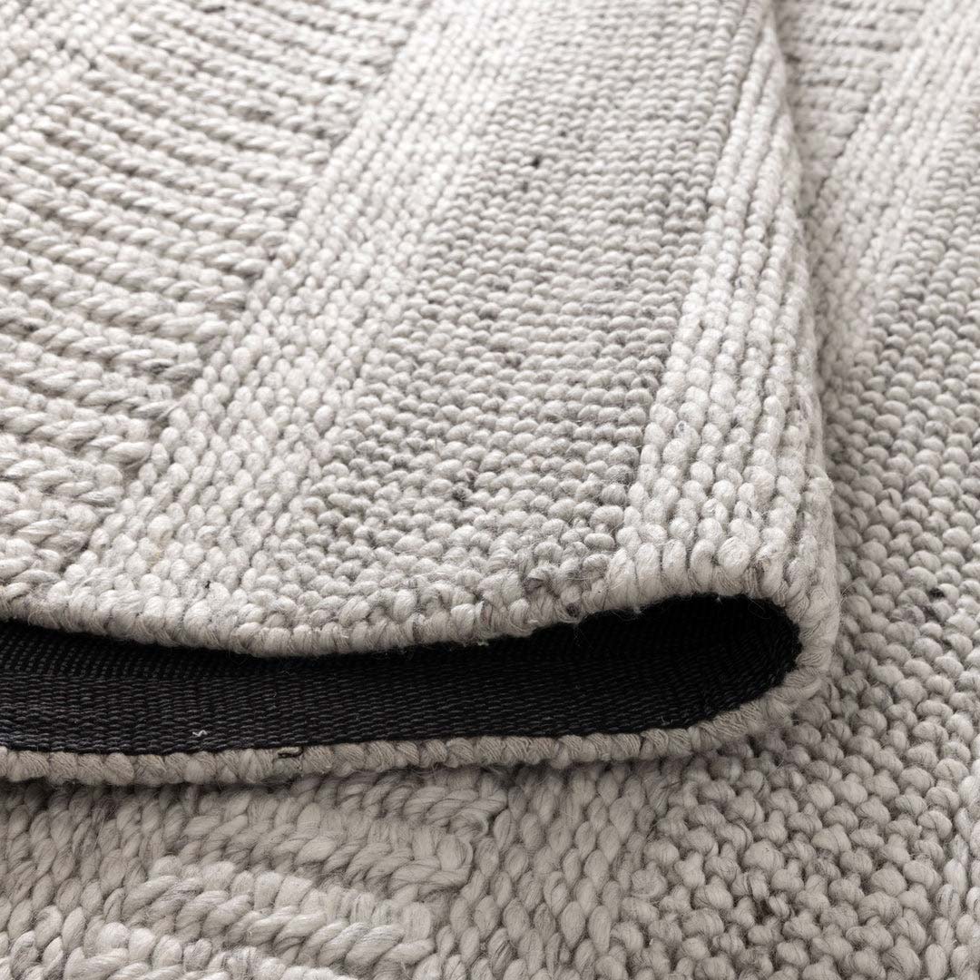 Dakota Plateau Flint handwoven New Zealand wool rug with textured weave available at Rugs N Timber Belrose showroom