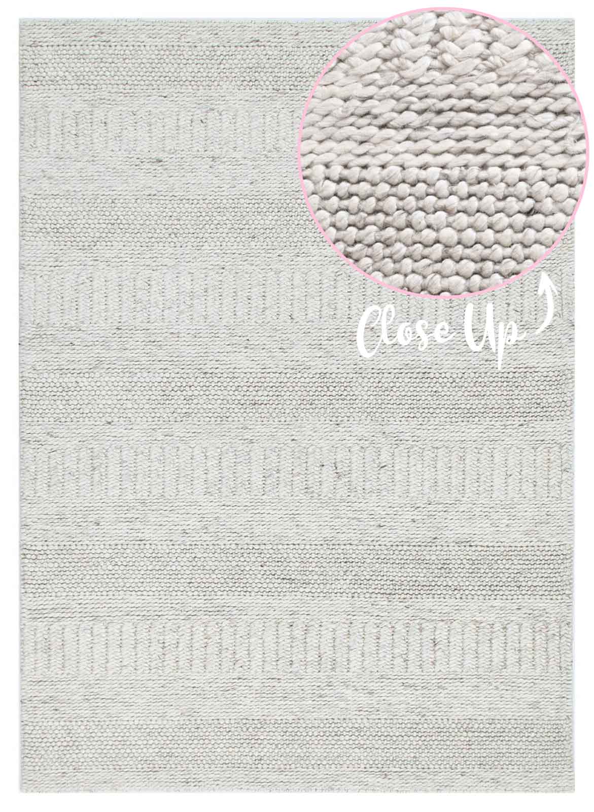 Dakota Plateau Ivory handwoven New Zealand wool rug with textured weave available at Rugs N Timber Belrose showroom