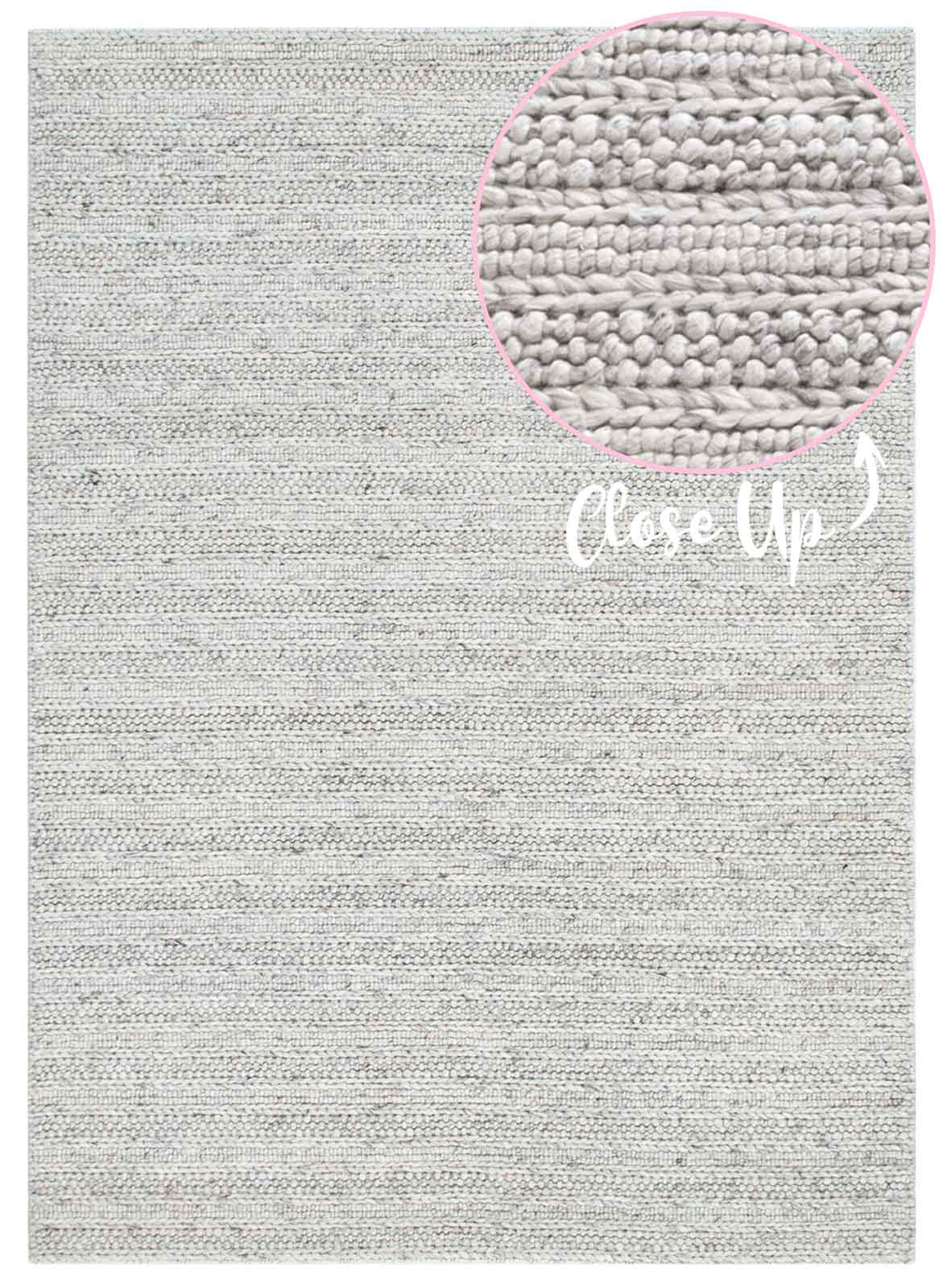 Dakota Ridge Ivory handwoven New Zealand wool rug with textured weave available at Rugs N Timber Belrose showroom