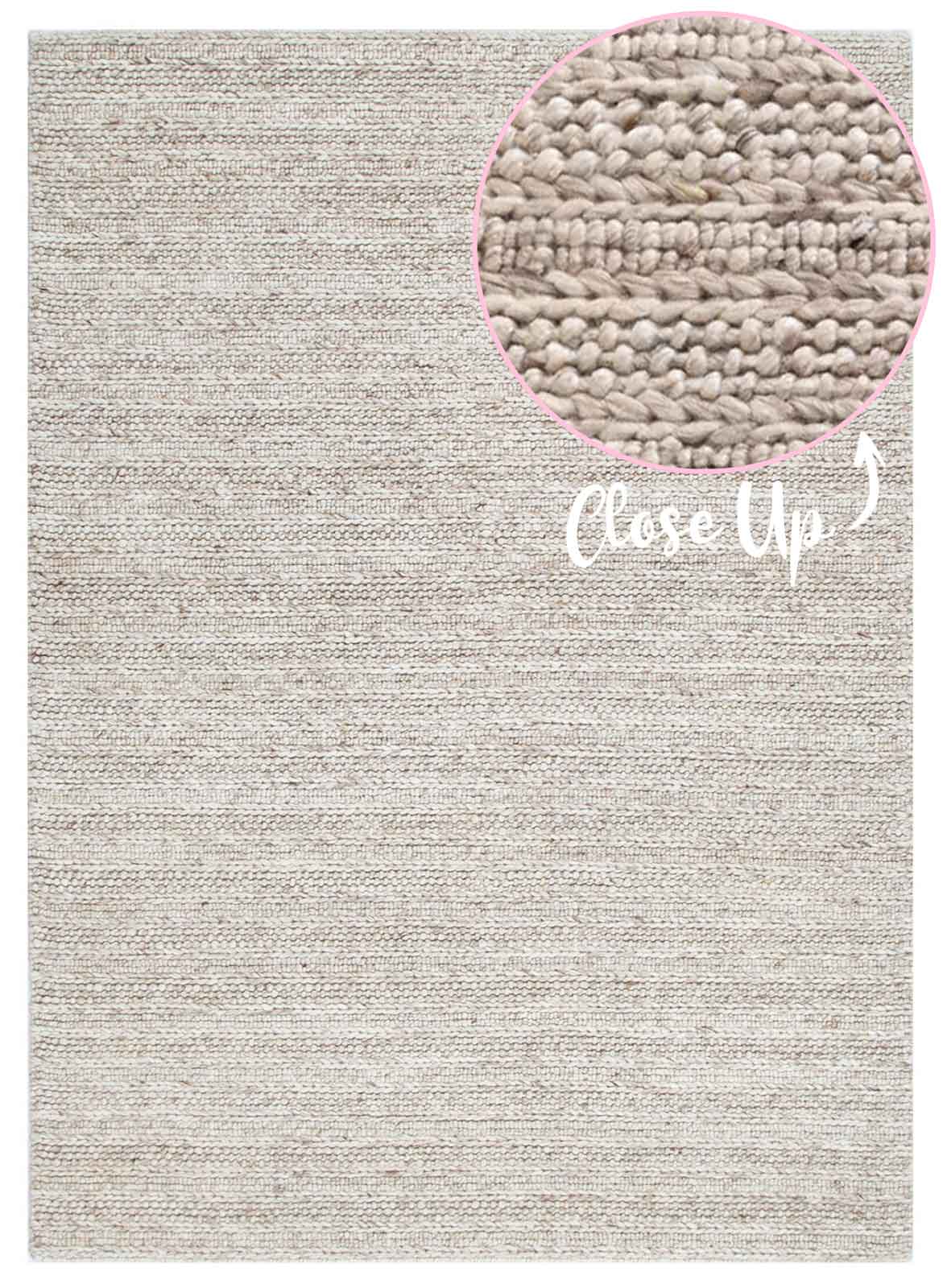 Dakota Ridge Wheat handwoven New Zealand wool rug with textured weave available at Rugs N Timber Belrose showroom