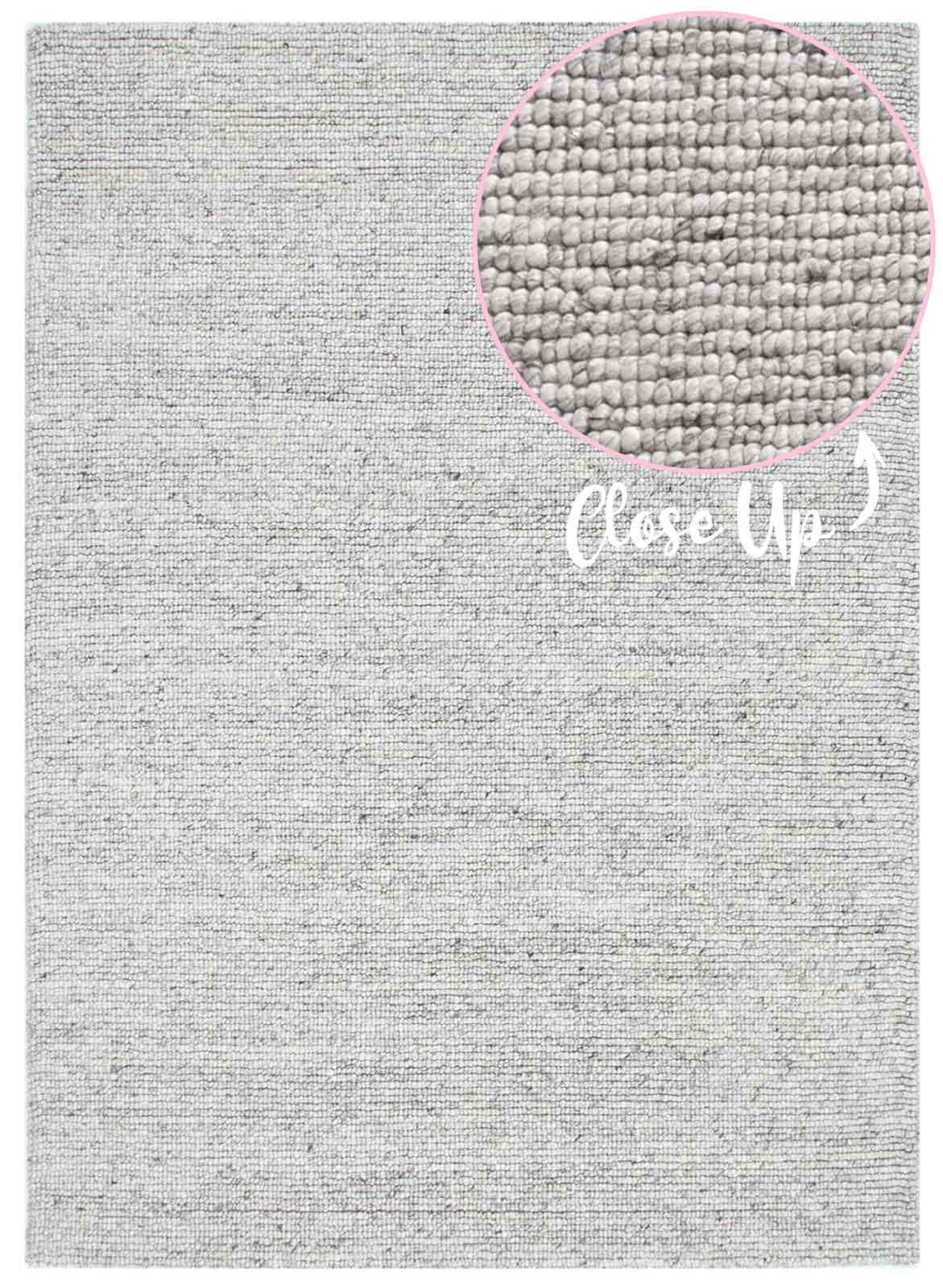 Dakota Valley Flint handwoven New Zealand wool rug with textured weave available at Rugs N Timber Belrose showroom