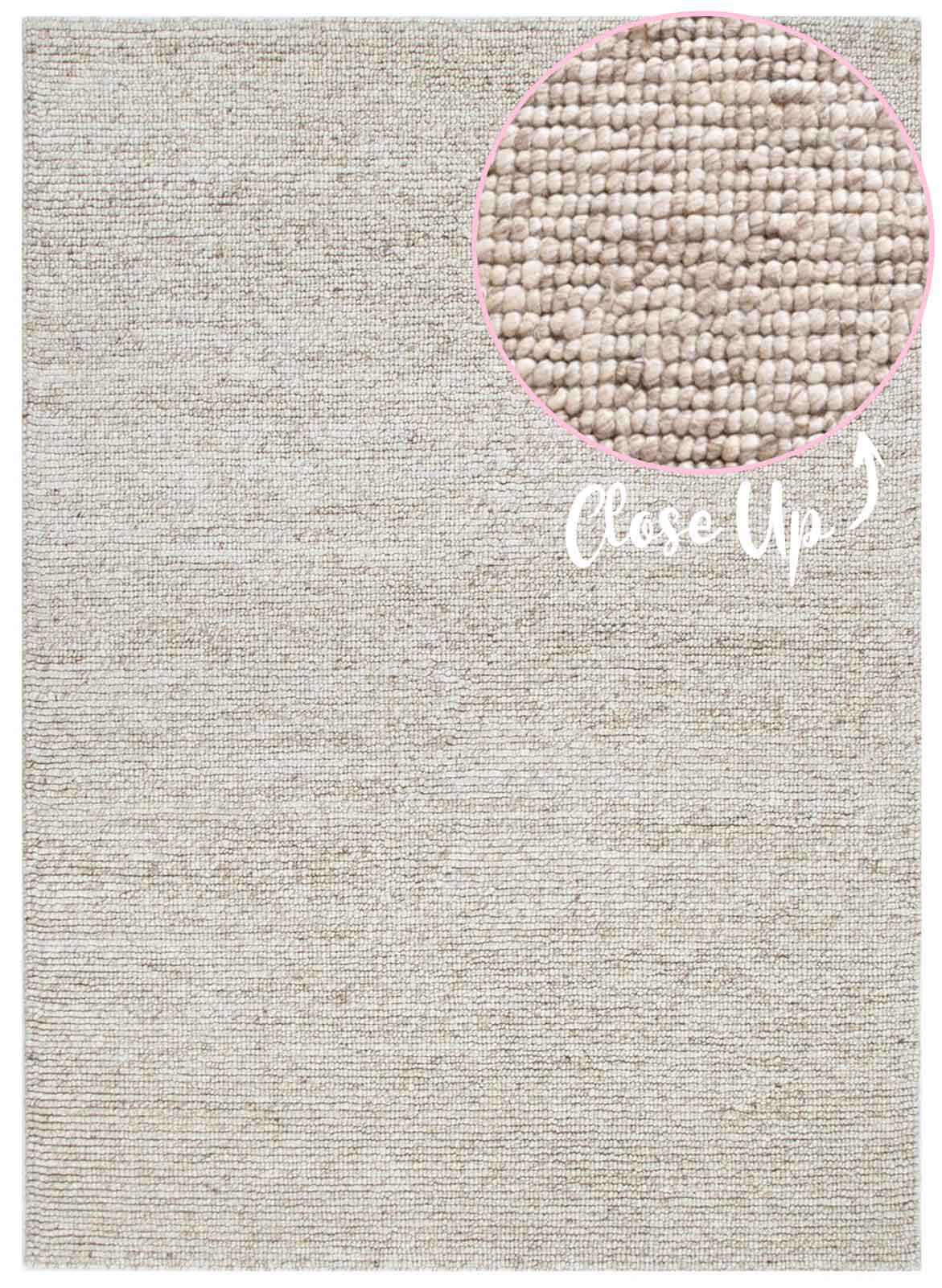 Dakota Ridge Wheat handwoven New Zealand wool rug with textured weave available at Rugs N Timber Belrose showroom
