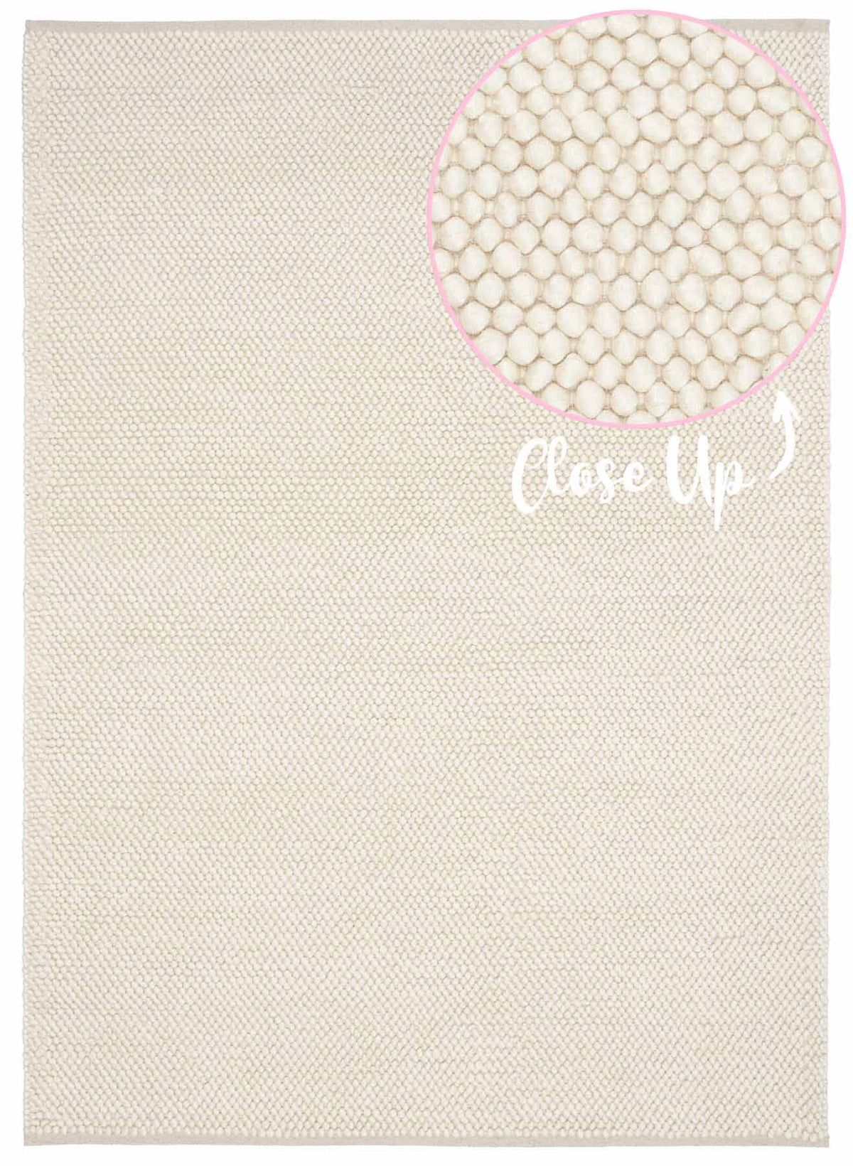 Eugene Crème Rug – handwoven wool blend loop-pile rug available at Rugs N Timber Belrose showroom