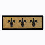 FM2 Premium double coir doormat featuring a Fleur de Lys design. Extra thick and durable natural coir, ideal for wide entryways. Rugs N Timber Belrose.
